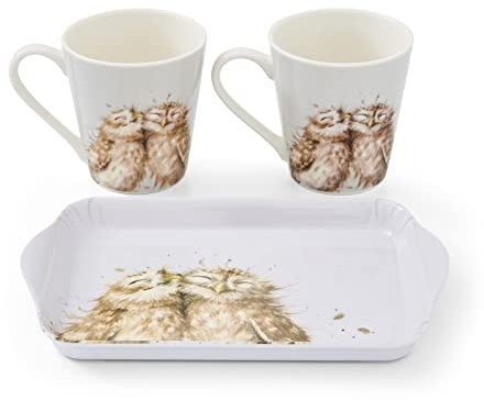 Portmeirion Home & Gifts X0011658893 Scatter Tray (Owls), Porcelain, Grey