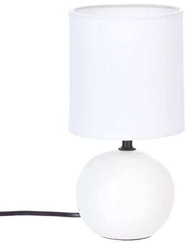 Atmosphera - Lampe Timeo blanc mat - céramique H25 cm