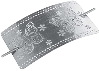 Douceur d'Intérieur Weiche Innenraffhalter Brosche 9 x 17,5 cm Metall Patina Epica grau/Silber