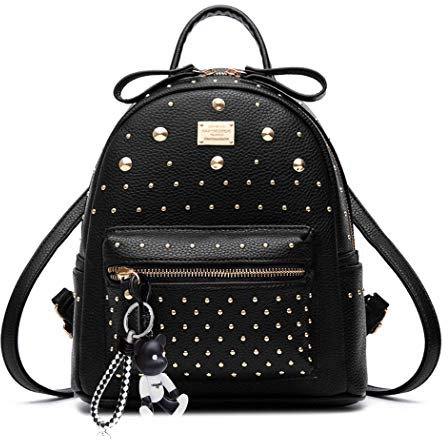 AINUOEY Femme Sac a Dos Sacs à Main Portés Bandouliere Feminin Ados Original PU Cuir 76601 1pc ensemble Noir