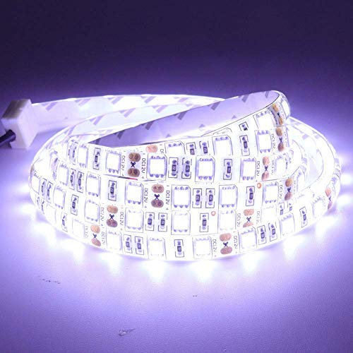 XUNATA 12 V Striscia LED con Interruttore, SMD 5050 60 LED/m Nastro Autoadesivo, Decoro Retroilluminazione TV a Nastro- 2 metri, Bianco Freddo, IP65 impermeabile