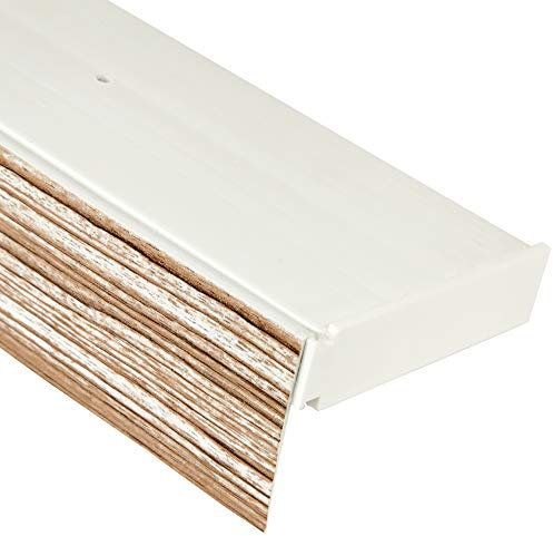 Bestlivings Rail de rideau à 2 voies avec rail intérieur en plastique de 450 cm (1 x 90 cm, 3 x 120 cm), cache en plastique, aspect teck, rail de rideau