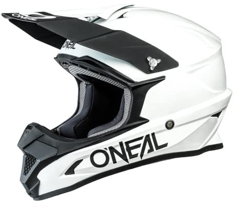 O'NEAL | Motocross-Helm | MX Enduro Motorrad | ABS-Schale, , Lüftungsöffnungen für optimale Belüftung und Kühlung | 1SRS Helmet Solid | Erwachsene | Weiß | Größe M