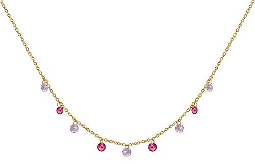 LES POULETTES BIJOUX Collier Plaqué Or Strass Dégradé de Couleurs