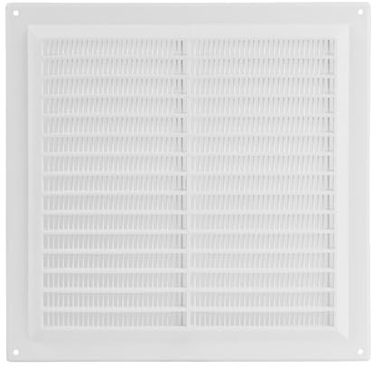 Steinberg14 Rejilla de Ventilación Rectangular de 250x250 mm de Plástico Blanco - Registro de Extracción de Aire con Brida - Cubierta de Ventilación Interna para Pared y Techo