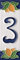 Numéros de maison, chiffres et lettres en céramique italienne, motif citron, dimensions du carreau : 10 cm x 3,5 cm (numéro 3)
