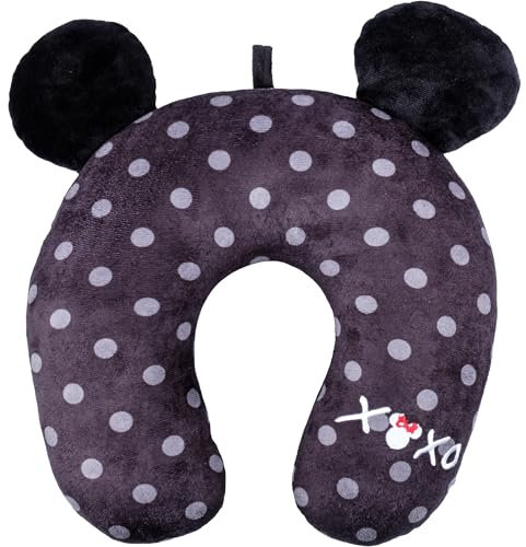 Disney Minnie Mouse Travel Neck Pillow for Airplane, Black, One Size, Disney Portable Travel Neck Pillow