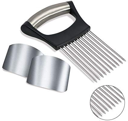 Affettatrice per Cipolle 1PCS, 2PCS Coltello Salvadita in Acciaio Inossidabile Affettatrice per Verdure per Cipolla, Utensile da Taglio per Cipolle Utensili da Cucina da Taglio in Acciaio Inossidabile