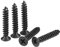 sourcing map M4 x 25mm Wood Screws Phillips Flat Head Carbon Steel Self Tapping Screws Black 100pcs