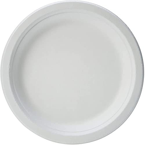 Uso 125/500/1000 Piattini piani monouso 18cmØ Biodegradabili e Compostabili in polpa di cellulosa usa e getta bagassa Plastic free | After Plastic (500)