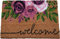 Natural Coir Mat Printed Patterned Dirt Trapper Indoor/Outdoor Door Mat Welcome Mat Non-Slip PVC Backed Doormat 60cm x 40cm (Welcome Roses)