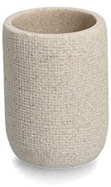 Zeller 18932 Zahnputzbecher Natural, Polyresin, beige, ca. Ø 7,2 x 10 cm