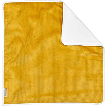 KraftKids Wickeltischunterlage Cord Breitcord Gelb Mustard, Windelmatte aus 100% Baumwolle, wasserundurchlässige Reise-Wickelunterlage