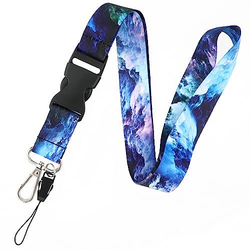 Molain Abzeichen Schlüsselbänder mit Schnellverschluss Schnalle, Sternenhimmel Stil Schlüsselband mit Drehkarabinerverschluss, robustes Umhängeband für Schlüssel, Umhängeband für Lehrer(Starry Sky-04)