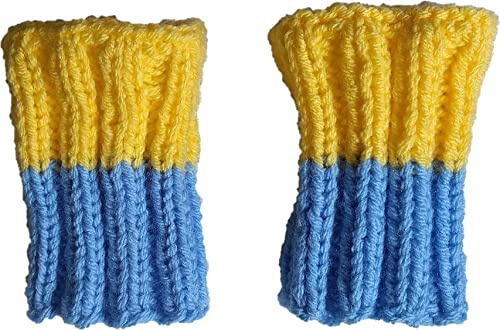 Selbstgestrickt/Handgemacht/Stulpen/Pulswärmer/Armstulpen/Fanartikel/Ukraine/Armwärmer/Schweißbänder/mehrfach erhältlich