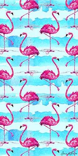 Miracle Home. Microfiber Beach Towel Flamingos, 100% Poliéster, 75 X 145 cm. 11804
