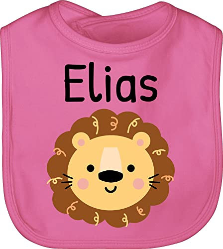 Baby Lätzchen - Löwen - Süßer Löwe - Kindergarten Kita - Unisize - Pink - personalisiertes personalisierte geschenke löwenmotiv lowe latz süß personaliesirtes tier name frottee junge lion
