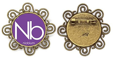 Chestry Elements Periodenübergang, Metalle, Niob, Blumenbrosche, Schmuck, Geschenk für Mädchen