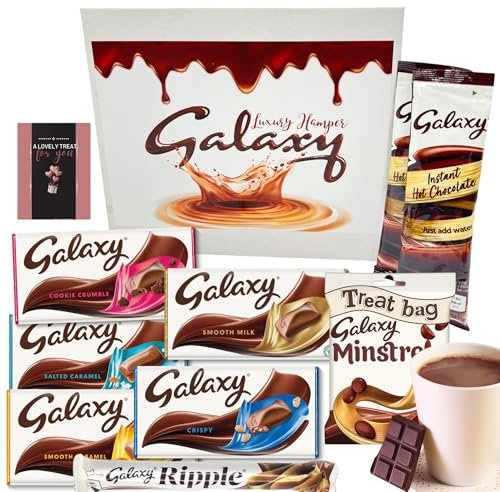 Galaxy Chocolate Box Ultimate Luxury Chocolate Selection Boxes Chocolate Hamper include-Cards,Hot Chocolate,Orange Chocolate Ripple, Tripple Treat,Salted Caramel Chocolate&More