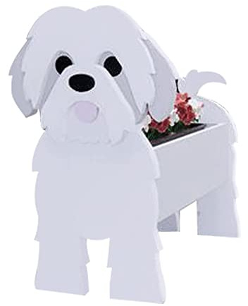 LIBOOI Dog Planter,Animal Flower Planter Pot Outdoor Plants,Shih Tzu Gifts Dog Lovers,Handmade Storage Container Planters Garden Decor Cactus Office Home Gifts,27 x 17.5 cm (UKBT-221123GW02-15-WQW)