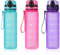 SUPPRUI Kinder Trinkflasche Auslaufsicher Wasserflasche 600ml, Trinkflasche Schule und Sport Flasche Tritan Wasserflasche BPA frei mit 1-Klick Verschluss (Pink)