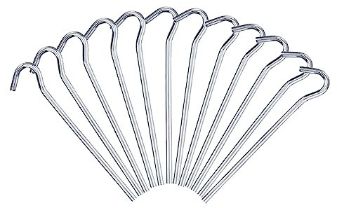 iPEAK Tent Peg 12 Pieces 9-inch Metal Heavy Duty Camping Pegs 9’’ Strong Galvanised Rust Free Tent Hooks Pegs (12 Pack)