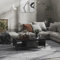 FIRBNUS 103,5x60x35 cm mit 2 Offenes Fach Beistelltisch mit Stauraum Couchtische Wohnzimmertisch Modern Design Tisch Wohnzimmer für Couch Haltbarkeit Coffee Table Hochglanz Grau Holzwerkstoff