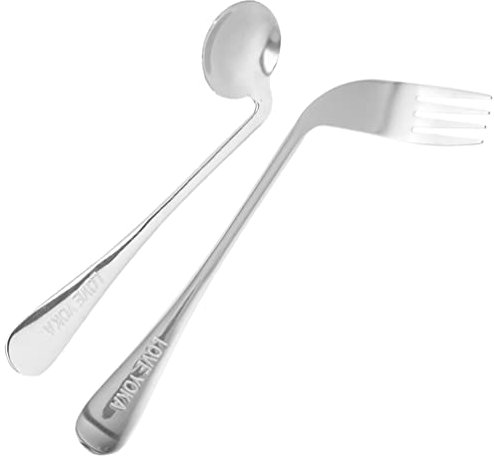 Healeved Tenedor para Mezclar De Utensilios Adaptativos Tenedor Derecha Tenedor En Ángulo para Cubiertos Utensilio Inoxidable Cubiertos para Comer Cubiertos para Niños Comiendo Utensilios