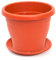 Tradineur - Maceta con Plato Tipo mediterránea, 20 cm de diámetro, Ideal Tanto para Interior como Exterior. Jardinera Alta con Agujeros para drenar Agua, Color Marrón