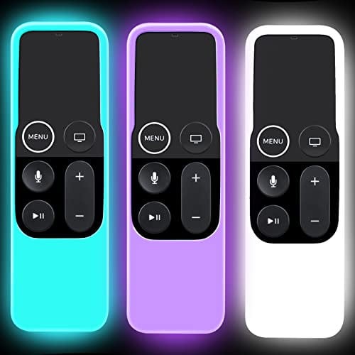 3 Pack Cases Compatible with Apple TV 4K/ 4th Gen Remote Light Weight Anti-Slip Shock Proof Silicone Cover for Controller for Apple TV Siri Remote