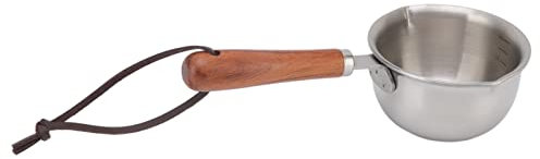 Stainless Steel Butter Warmer, Coffee Milk Warmer Pot Mini Saucepan with Dual Spout for Home Kitchen Restaurant, Dishwasher Safe(150ml)