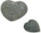 STONE art & more 2er Set Stein-Herz, Ø 10 und 15 cm, Steinmetzarbeit aus grünem Lavastein (Basanit), Naturstein, Garten-Deko, Grabschmuck, frostfest
