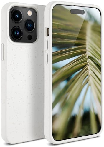 ONEFLOW Sama Sama Case kompatibel mit Apple iPhone 15 Pro Max – Nachhaltige Handyhülle aus Pflanzenfasern, Hülle biologisch abbaubar ohne Plastik, vegan und umweltfreundlich – Weiss