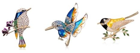 3 Stück Vogel Brosche Kolibri Brosche Bird Brooches Bird3