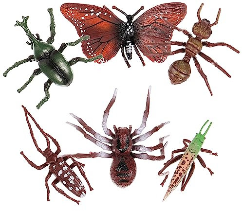 VICASKY 6st Tiere-actionfigur Tierfiguren Aus Kunststoff Simulationstierfigur Halloween-partygeschenk Gefälschte Mantis-Figur Lebensechtes Spinnenmodell Zubehör PVC Kind Insekt