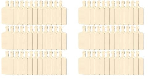 Mini tagliere da 72 pezzi, in legno non trattato, mini taglieri per salumi, tagliere Paddle Blank