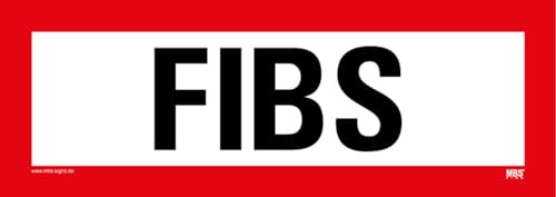 Aufkleber Brandschutzzeichen „FIBS“ Feuerwehr Schild Folie ähnl. DIN 4066 | 210x74 mm Made in Germany