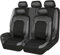 LEJOLI Sitzbezüge Auto Autositzbezüge Universal Set für FIAT 500 500X Albea Bravo Ducato Freemont Linea de 2010 2009 2008 2007 Auto Zubehör,Schwarz grau