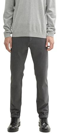 Tom Tailor Herren Jersey Travis Slim Fit Chino Hose, 35951 - Black White Birds Eye, 36/36