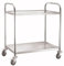 METRO Professional Carrito de Servicio GST1002 con 2 estantes, Acero Inoxidable, Plata, Ideal para Restaurante (Plata - 2 estantes)