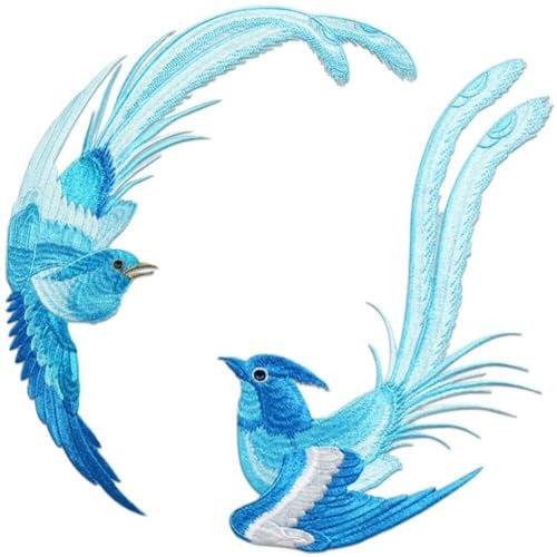 Hrippy 1 Paar Fliegende Phönix-vögel-Applikationen, Bestickt, Zum Aufbügeln/aufnähen, Für Kleidung, Tasche, DIY, Basteln, Hochzeit, Heimdekoration