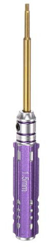 sourcing map RC Hex Screwdriver 1.5mm Mini Titanium Hexagon Screwdrivers Wrench RC Hex Driver Repair Tool for Models Car Helicopter Boat, Purple