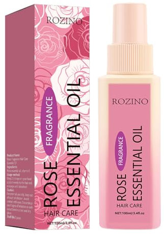 Perfume Rose Oil Hair Oil, Rose Hydrating Hair Perfume Serum, Fragrance Hair Mist Moisture and Shine Hair Leave in Conditioner Anti Frizz Hair Repair Treatment Hair Oil for All Hair Types