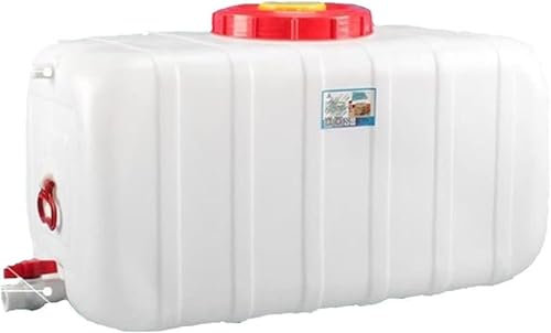 JIESOO Wassertank Regentonnen mit Ventil 200-Liter-Wassertank-Vorratsbehälter, Weißer Wasservorratseimer Aus Lebensmittelechtem Kunststoff Zur Bewässerung, Notwasserfass Außenbereich
