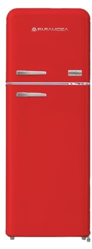 PYRAMIDEA Frigorifero Vintage Colorato Rosso Doppia Porta Ventilato 240 L Lordi (206 L Netti) MAMBO2402R