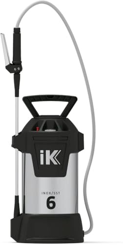 IK INOX 6 professionelle Sprühgeräte aus Edelstahl, hohe Beständigkeit gegen Kohlenwasserstoffe und Lösungsmittel, industrielle Verwendung und Bauwesen, Sicherheitsventil und Manometer, nützliche