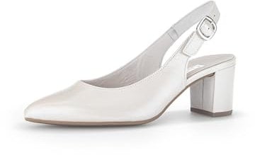Gabor Damen Slingpumps, Frauen Absatzschuhe,stoeckelschuhe,Abendschuhe,Court Shoes,Slingback,knöchelriemchen,high Heels,Off-White,40 EU / 6.5 UK