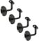 Black Steel Handrail Brackets for Wooden Bannister Wall Mountable, Pack of 4 Heavy Duty