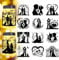 Peacoblue Wedding Silhouette Cutouts for Jars, Wedding Party, Lantern, Glass, Wall, Wishing Bottle Decor(No Stickers), 12Pcs Reusable Silhouette Lantern DIY Craft Kit Jar Decals Art Mural Garden Home