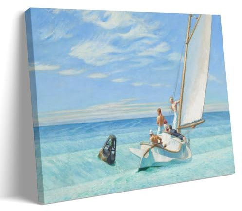 GOORAL Edward Hopper Malerwerk Ground Swell, Poster, Wandkunst, Gemälde, Leinwanddrucke, Kunstwerke, Schlafzimmer, Wohnzimmer, Dekoration, 40 x 60 cm